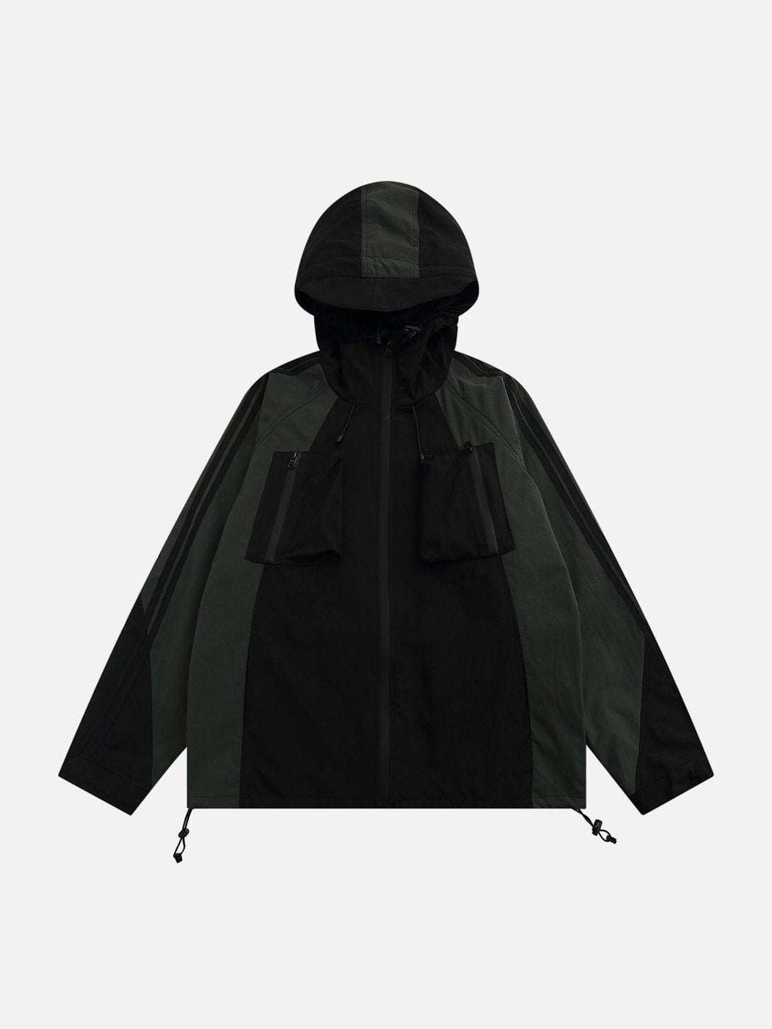 Helmiss - Drawstring Windbreaker Anorak- Streetwear Fashion - helmiss.com