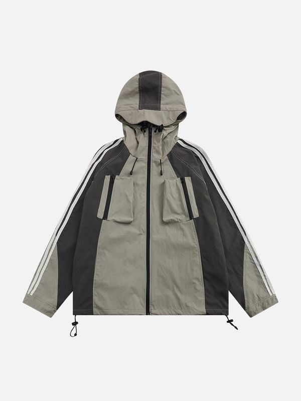 Helmiss - Drawstring Windbreaker Anorak- Streetwear Fashion - helmiss.com