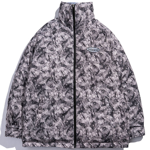 Helmiss - Dyed and Embroidered Reversible Winter Coat- Streetwear Fashion - helmiss.com