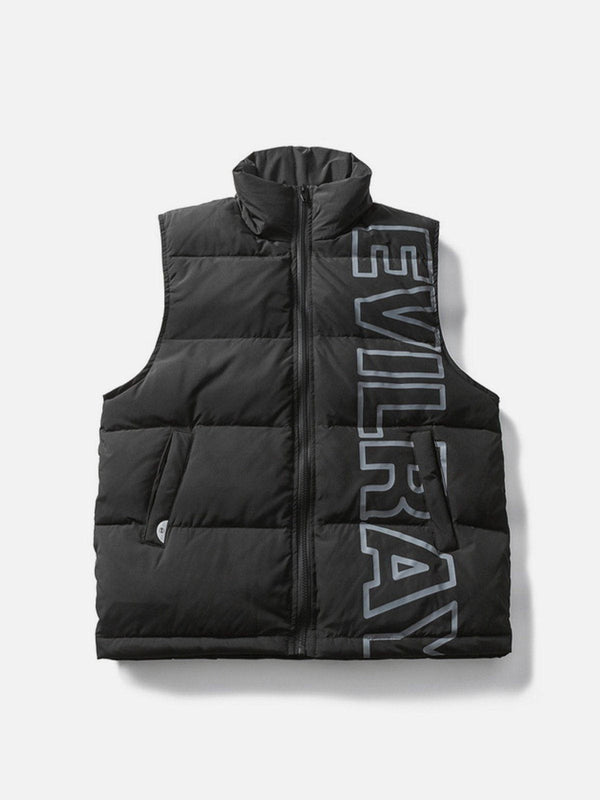 Helmiss - "EVILRAYD" Print Down Gilet- Streetwear Fashion - helmiss.com