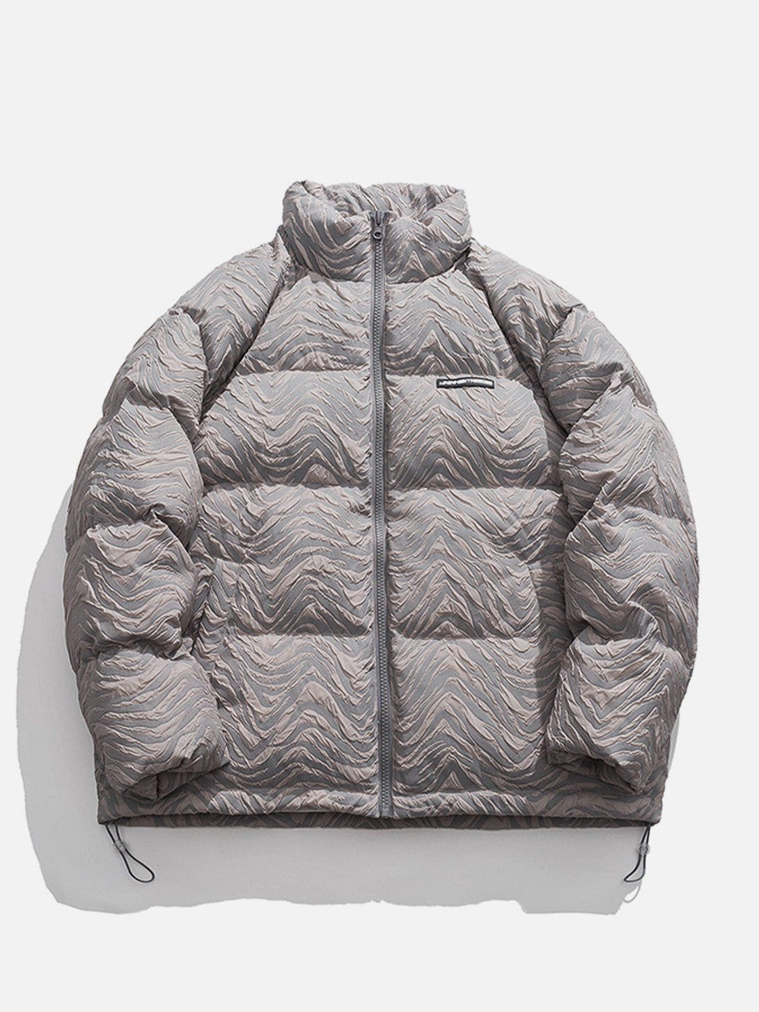 Helmiss - Embossed Zebra Pattern Winter Coat- Streetwear Fashion - helmiss.com