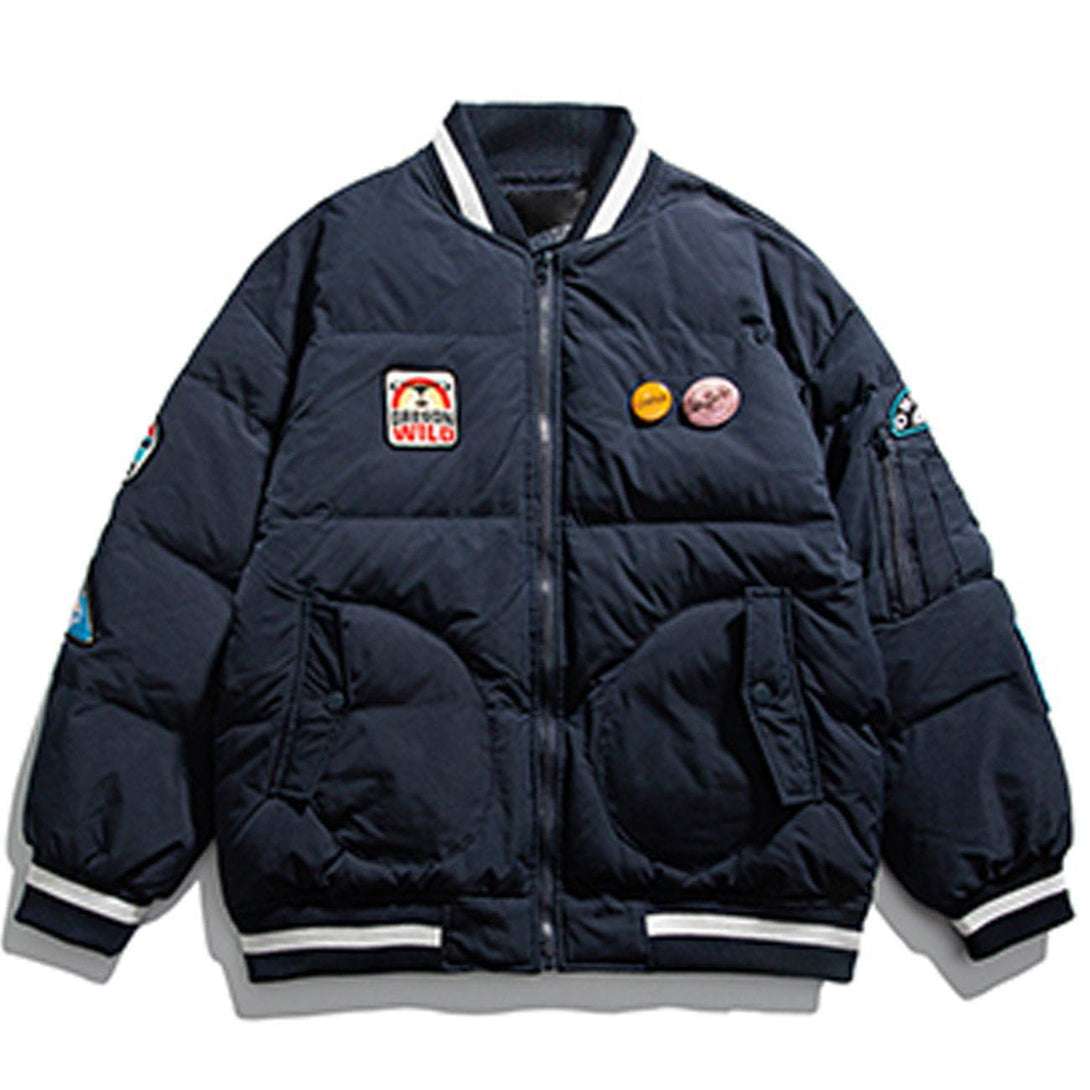 Helmiss - Embroidered Badge Winter Coat- Streetwear Fashion - helmiss.com