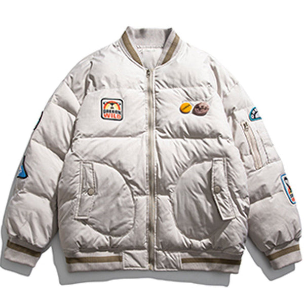 Helmiss - Embroidered Badge Winter Coat- Streetwear Fashion - helmiss.com