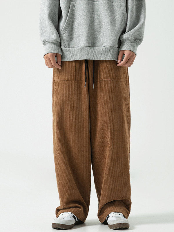 Helmiss - Embroidered Corduroy Pants- Streetwear Fashion - helmiss.com