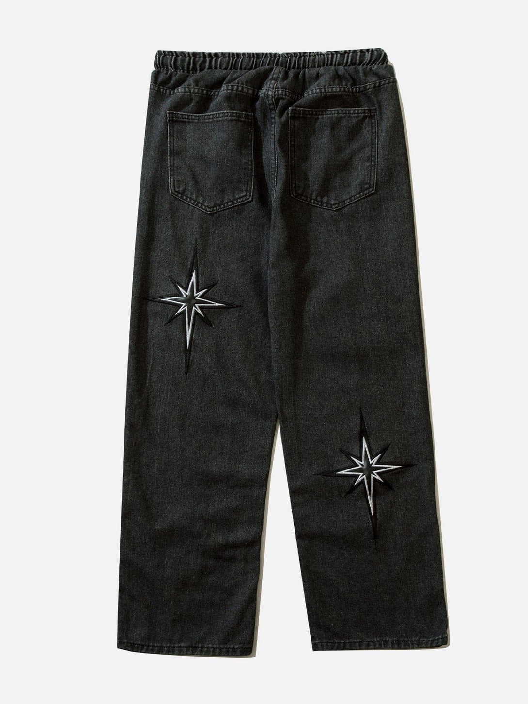 Helmiss - Embroidered Drawstring Jeans- Streetwear Fashion - helmiss.com