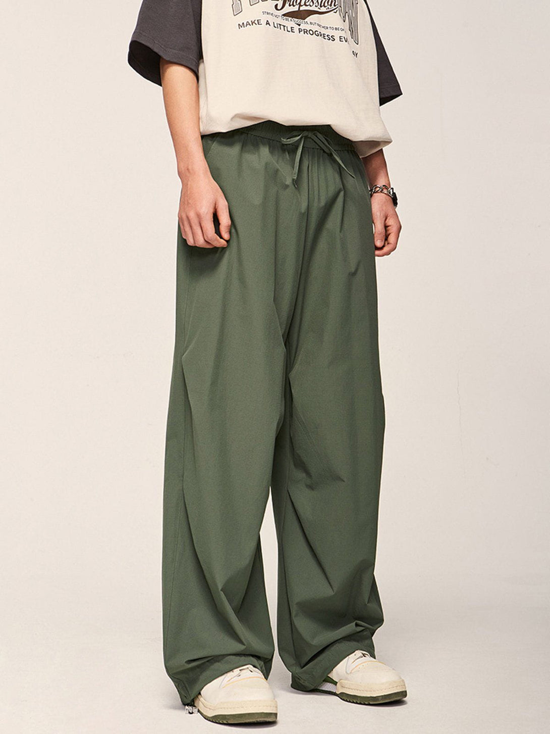 Helmiss - Embroidered Drawstring Solid Pants- Streetwear Fashion - helmiss.com