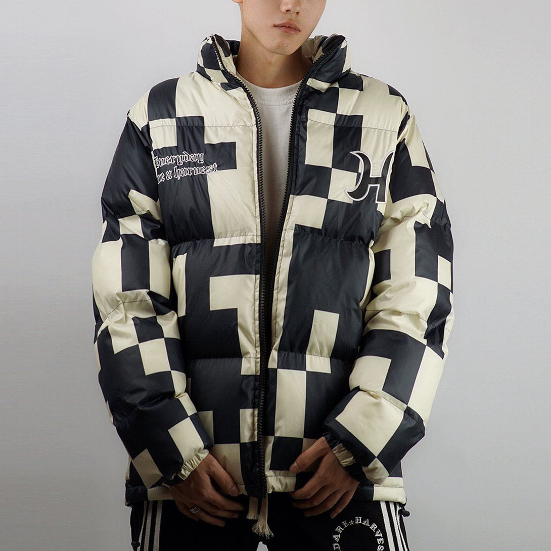 Helmiss - Embroidered Letters Camouflage Winter Coat- Streetwear Fashion - helmiss.com