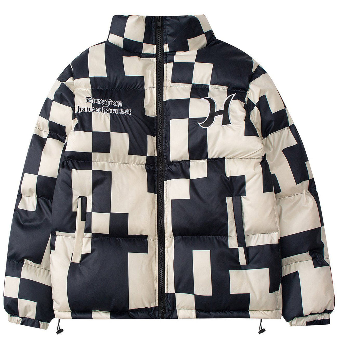 Helmiss - Embroidered Letters Camouflage Winter Coat- Streetwear Fashion - helmiss.com