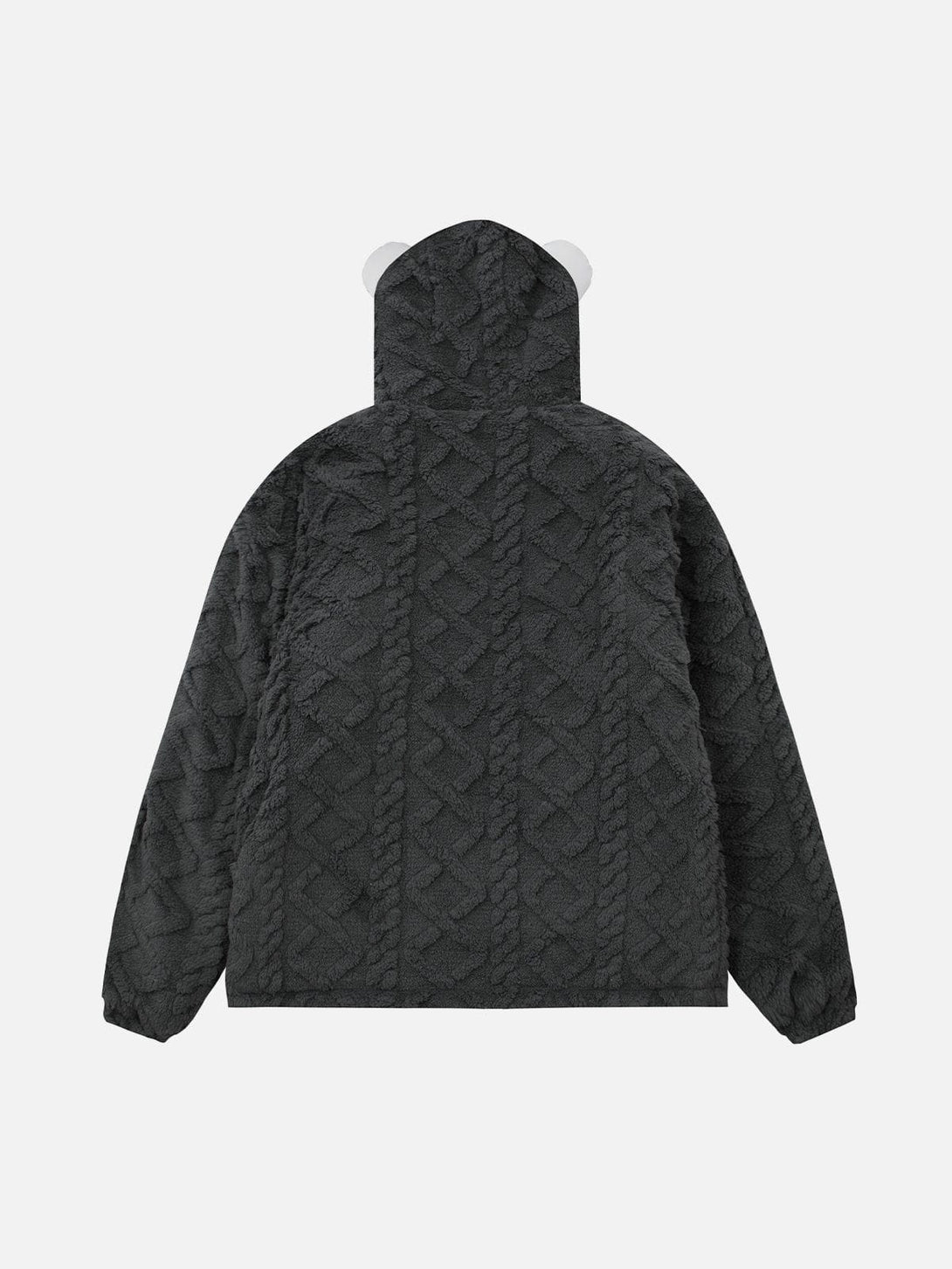 Helmiss - Embroidered Letters Sherpa Coat- Streetwear Fashion - helmiss.com