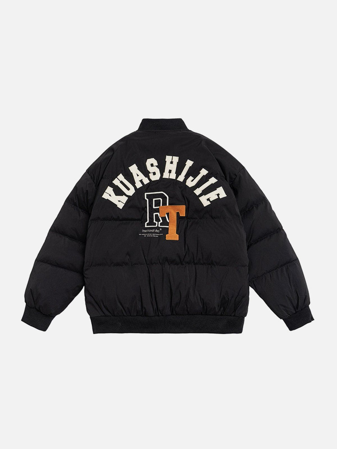 Helmiss - Embroidered Letters Varsity Down Coat- Streetwear Fashion - helmiss.com