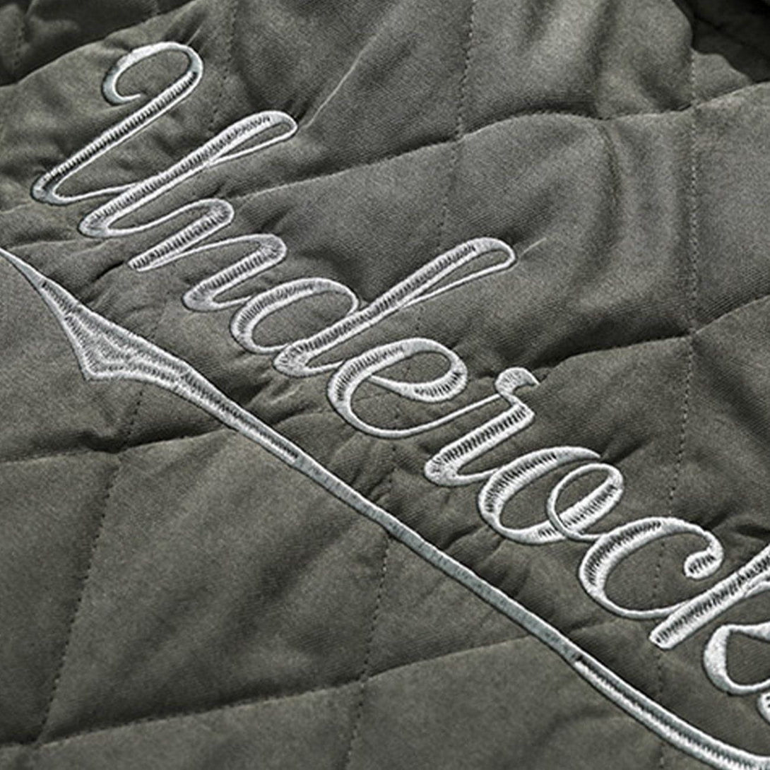 Helmiss - Embroidered Letters Winter Coat- Streetwear Fashion - helmiss.com