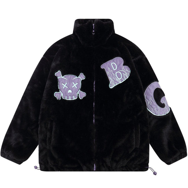 Helmiss - Embroidered Skull Winter Coat- Streetwear Fashion - helmiss.com