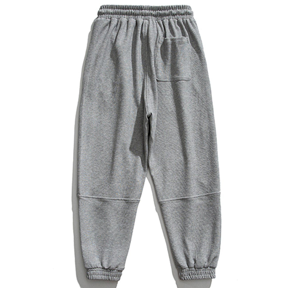 Helmiss - Embroidered Solid Color Sweatpants- Streetwear Fashion - helmiss.com