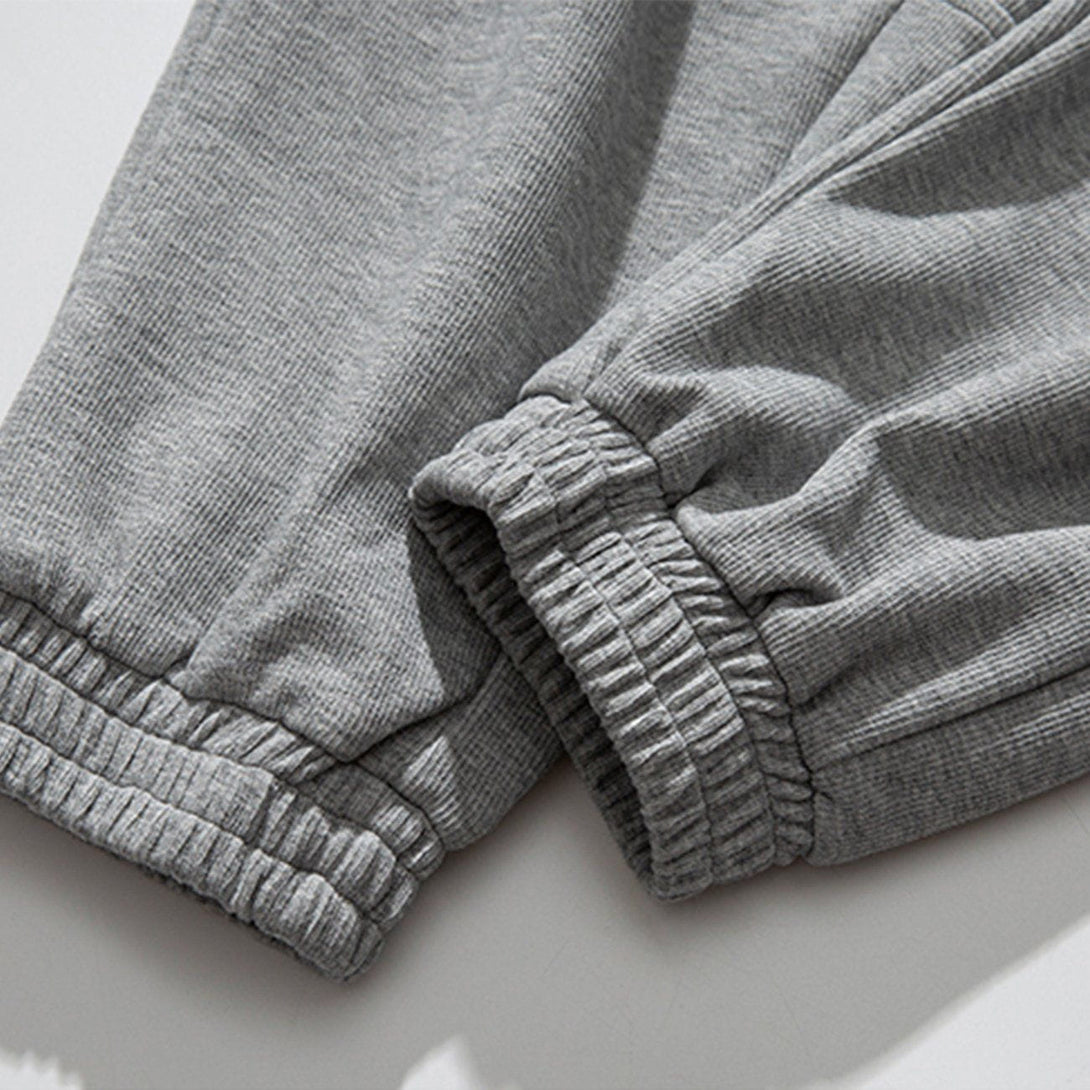 Helmiss - Embroidered Solid Color Sweatpants- Streetwear Fashion - helmiss.com