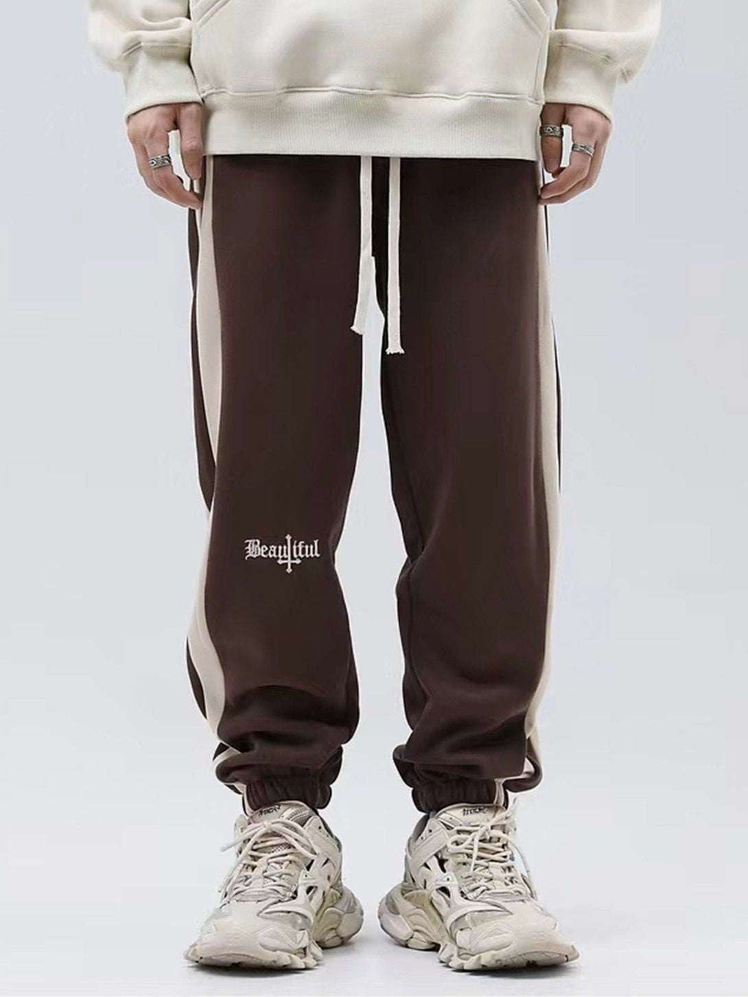 Helmiss - Embroidered Stripes Pants- Streetwear Fashion - helmiss.com