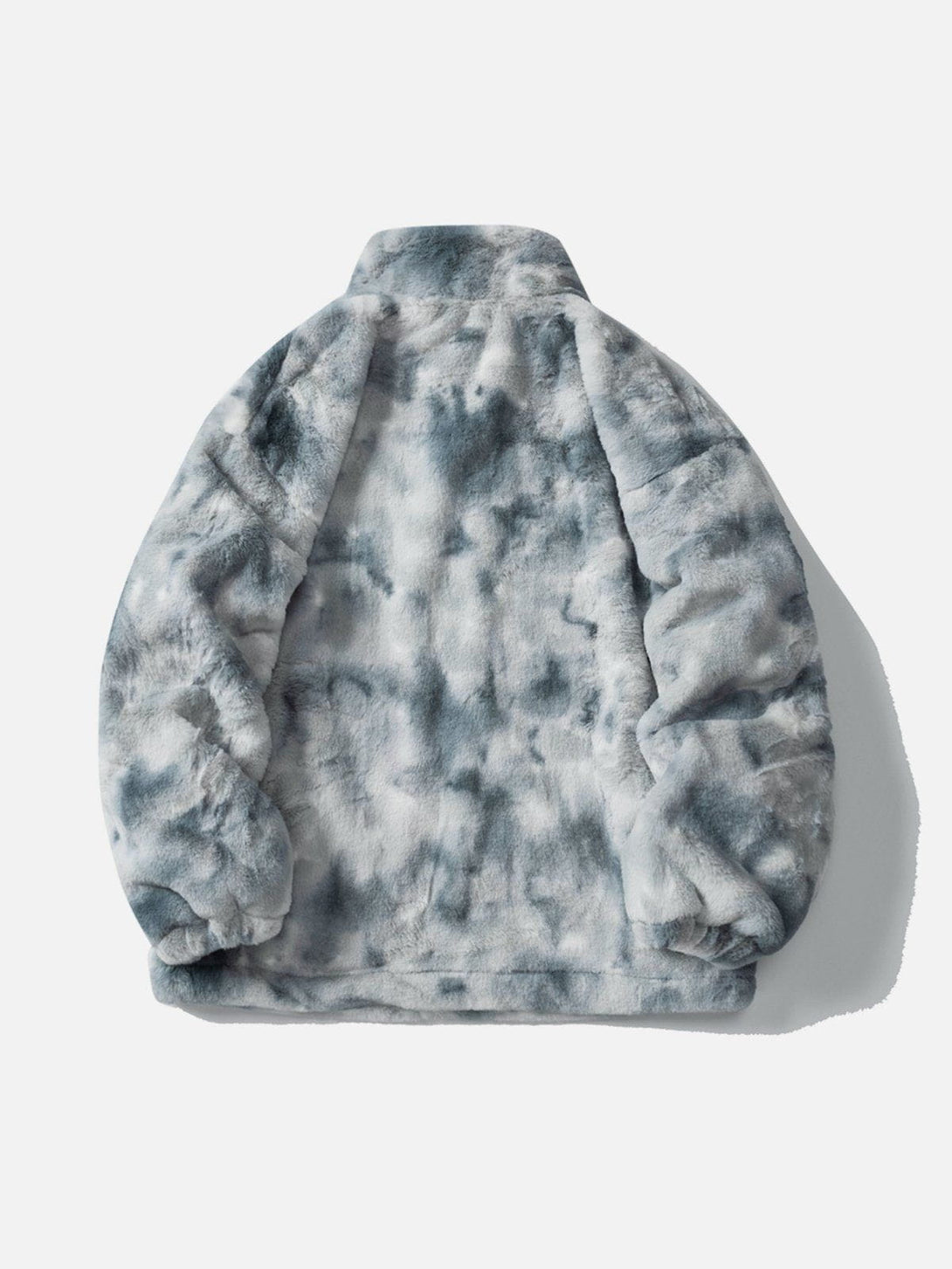 Helmiss - Embroidered Wings Bunny Label Tie Dye Sherpa Coat- Streetwear Fashion - helmiss.com