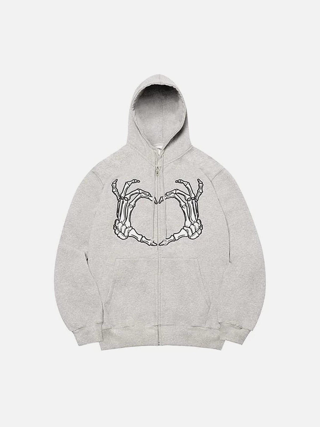 Helmiss - Embroidery Heart Skeleton Hoodie- Streetwear Fashion - helmiss.com