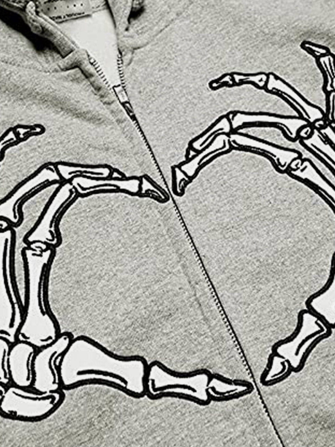 Helmiss - Embroidery Heart Skeleton Hoodie- Streetwear Fashion - helmiss.com