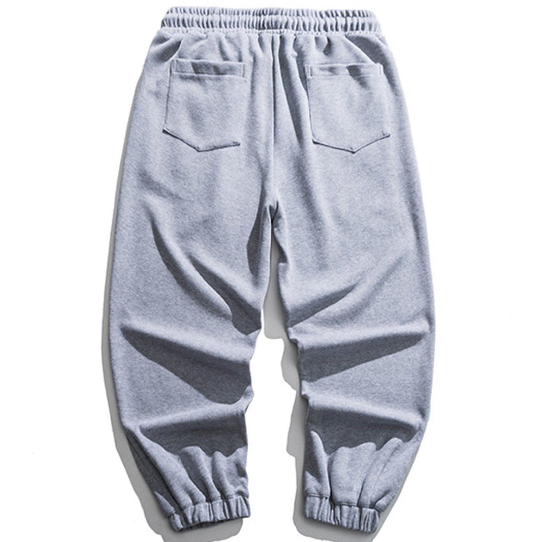 Helmiss - Embroidery Heart Sweatpants- Streetwear Fashion - helmiss.com