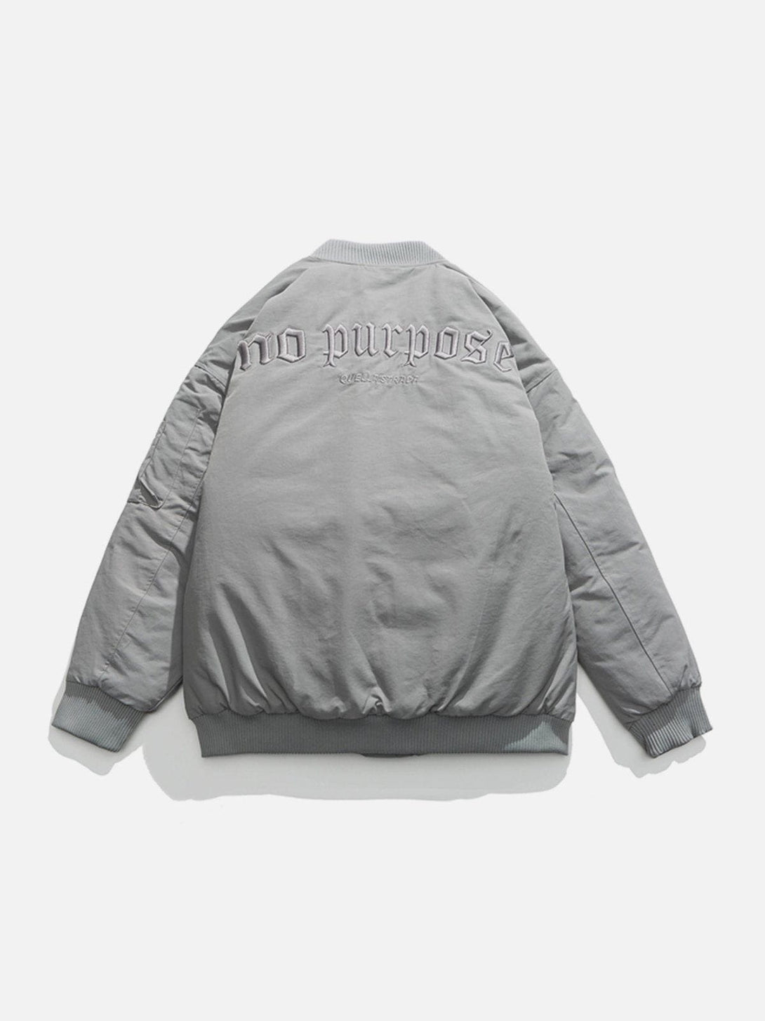 Helmiss - Embroidery Letter Solid Color Winter Coat- Streetwear Fashion - helmiss.com