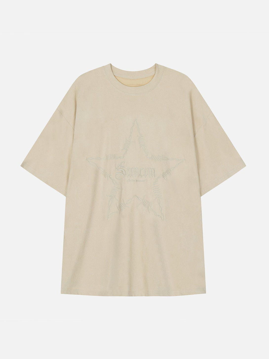 Helmiss - Embroidery Thorns Star Print Tee- Streetwear Fashion - helmiss.com