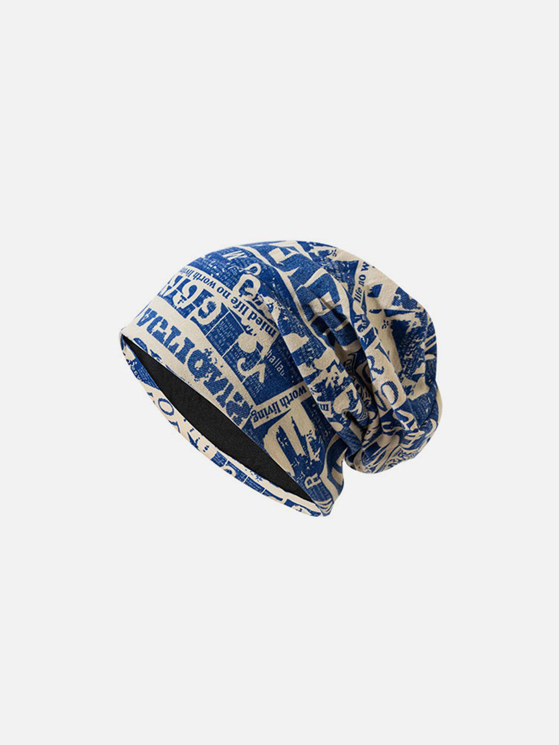 Helmiss - English Newspaper Print Heap Cap- Streetwear Fashion - helmiss.com