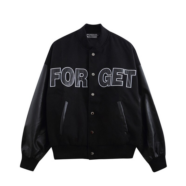 Helmiss - FORGET Baseball Jacket- Streetwear Fashion - helmiss.com