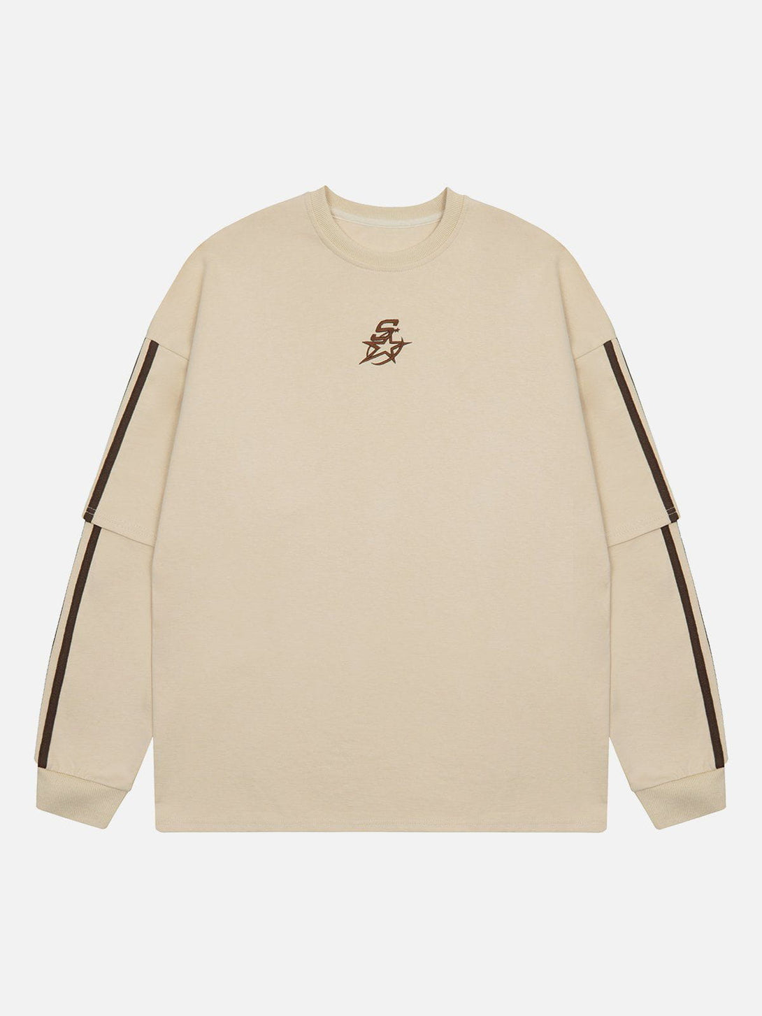 Helmiss - Fake Two Pieces Solid Color Sweatshirt- Streetwear Fashion - helmiss.com