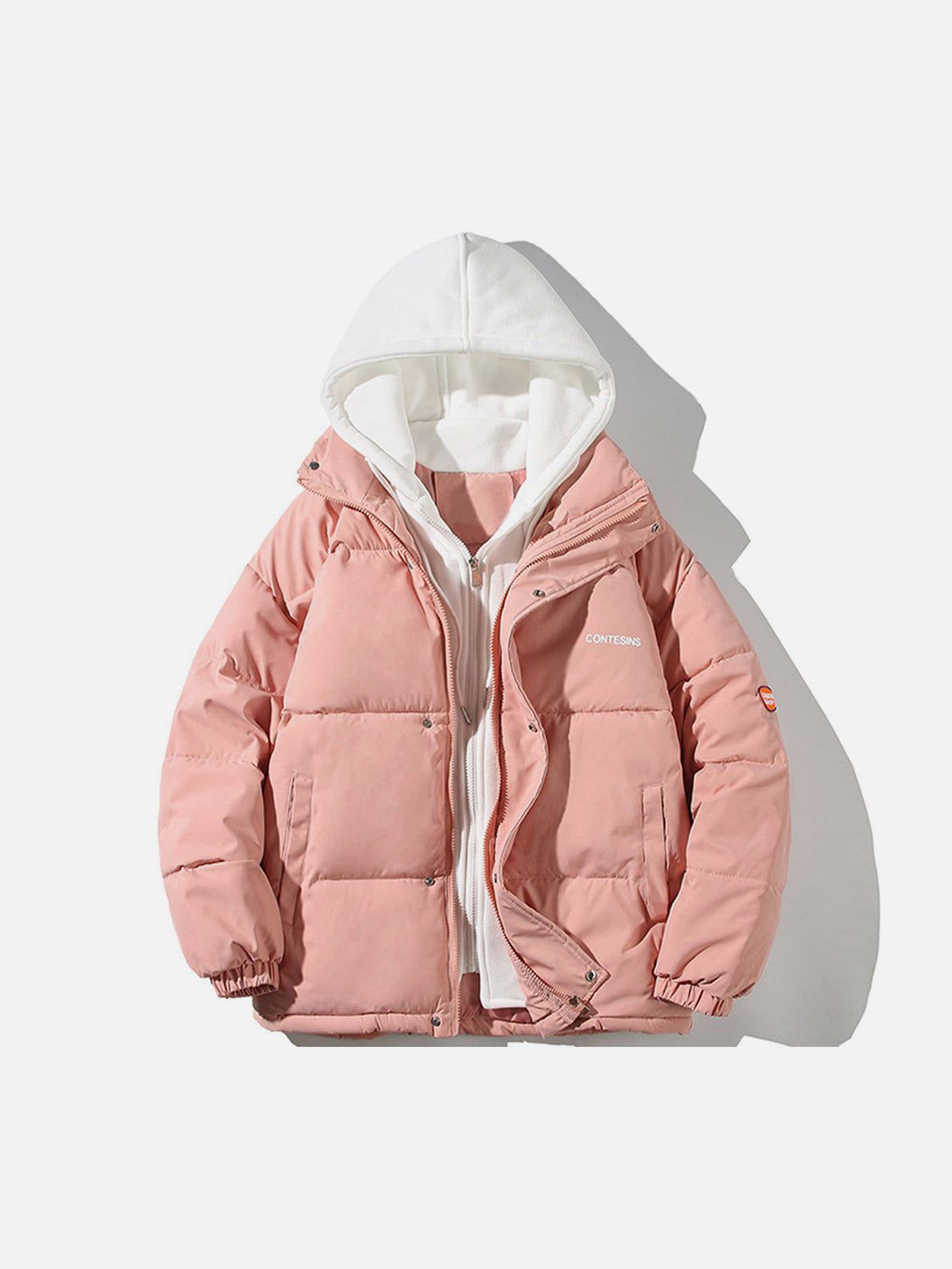 Helmiss - Fake Two-piece Hooded Winter Coat- Streetwear Fashion - helmiss.com