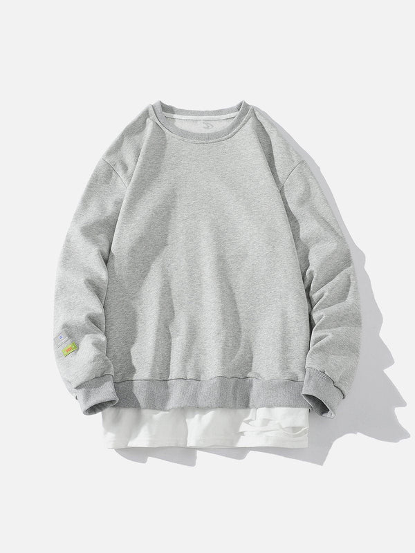 Helmiss - Faux Two-Piece Sweatshirt- Streetwear Fashion - helmiss.com