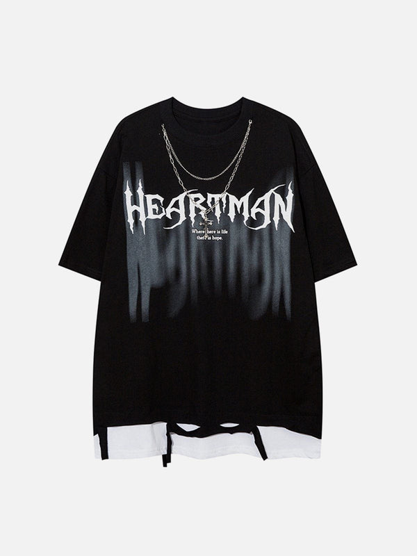 Helmiss - Faux Two-Piece Tee- Streetwear Fashion - helmiss.com