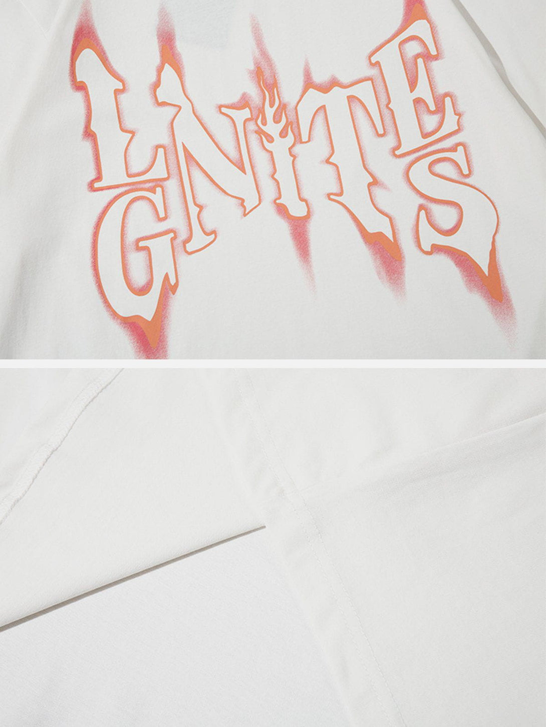 Helmiss - Flame Font Print Tee- Streetwear Fashion - helmiss.com