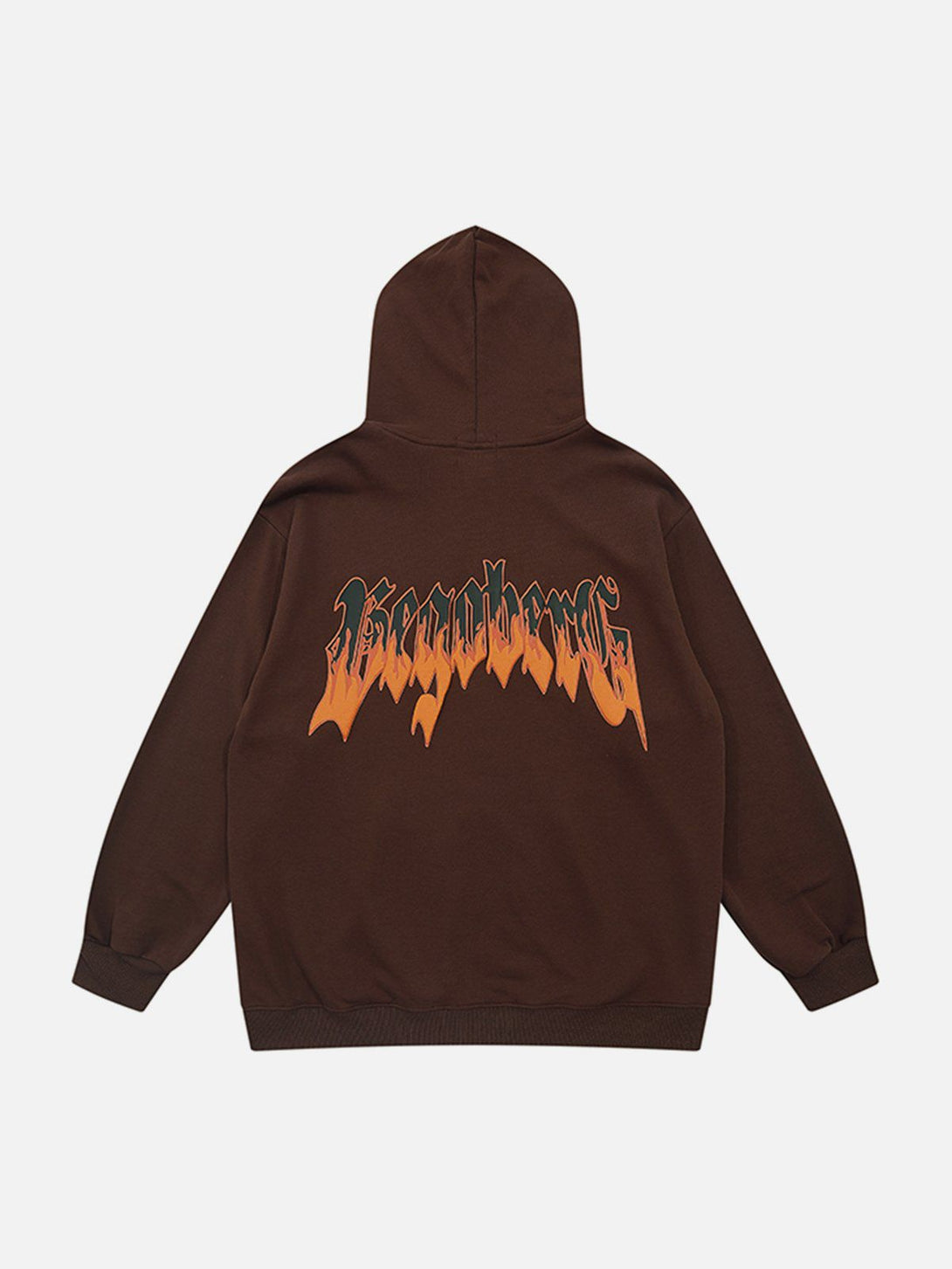 Helmiss - Flame Letters Foam Hoodie- Streetwear Fashion - helmiss.com