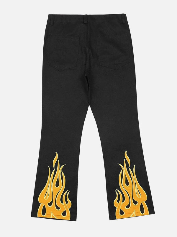 Helmiss - Flame Letters Print Pants- Streetwear Fashion - helmiss.com