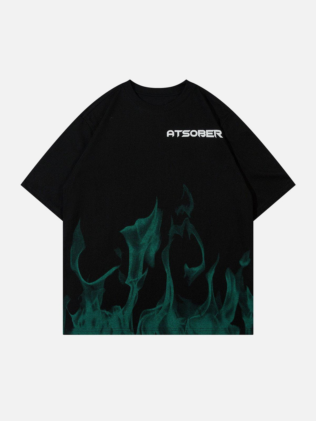 Helmiss - Flame Print Cotton Tee- Streetwear Fashion - helmiss.com