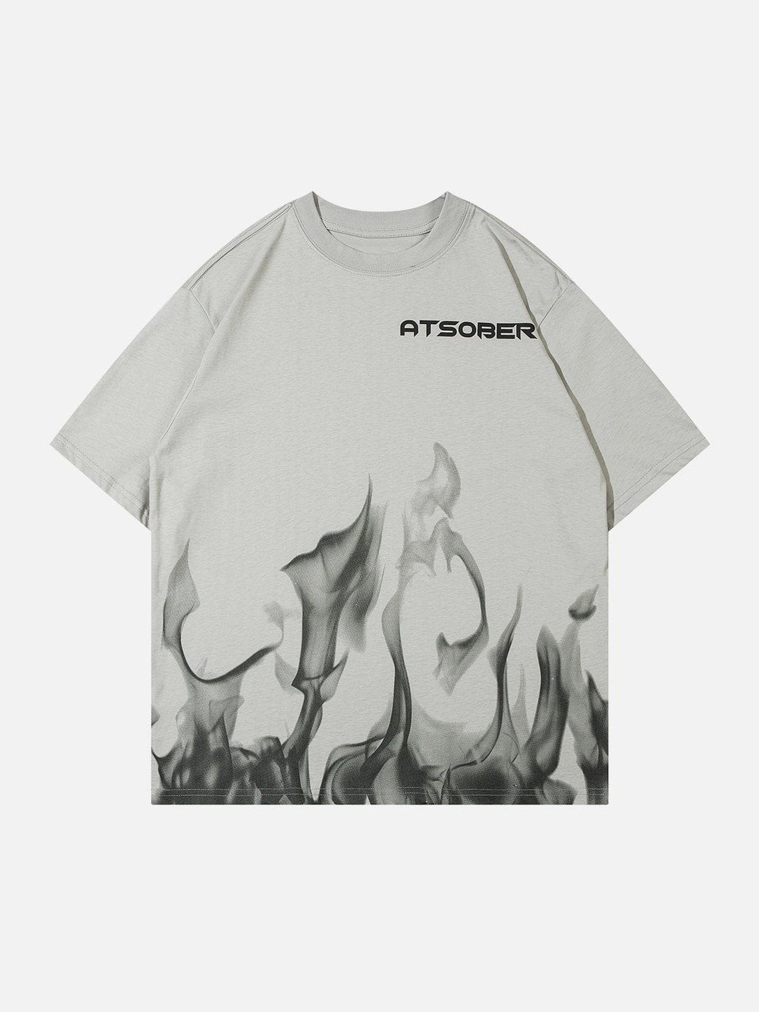 Helmiss - Flame Print Cotton Tee- Streetwear Fashion - helmiss.com