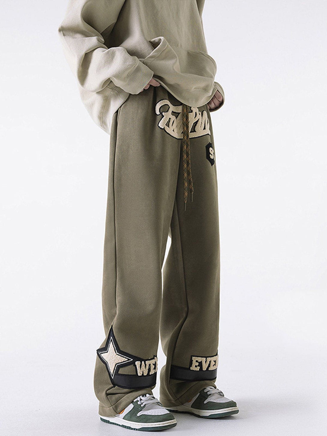 Helmiss - Fleece Suede Sweatpants- Streetwear Fashion - helmiss.com