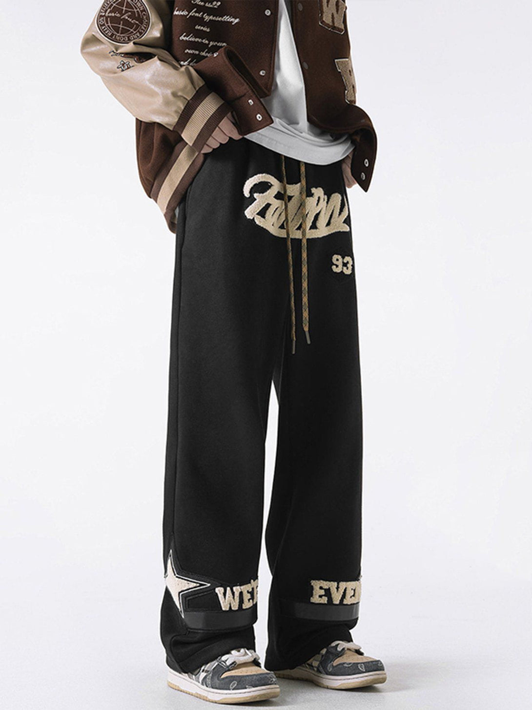 Helmiss - Fleece Suede Sweatpants- Streetwear Fashion - helmiss.com