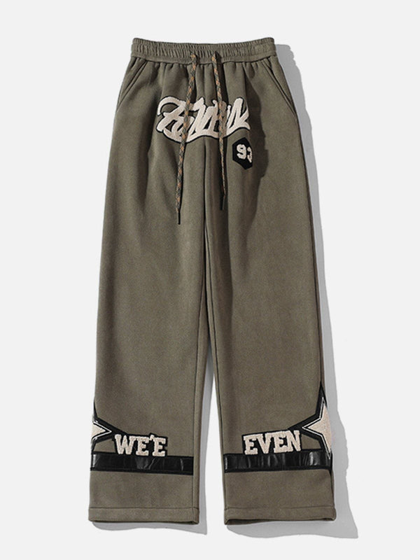 Helmiss - Fleece Suede Sweatpants- Streetwear Fashion - helmiss.com