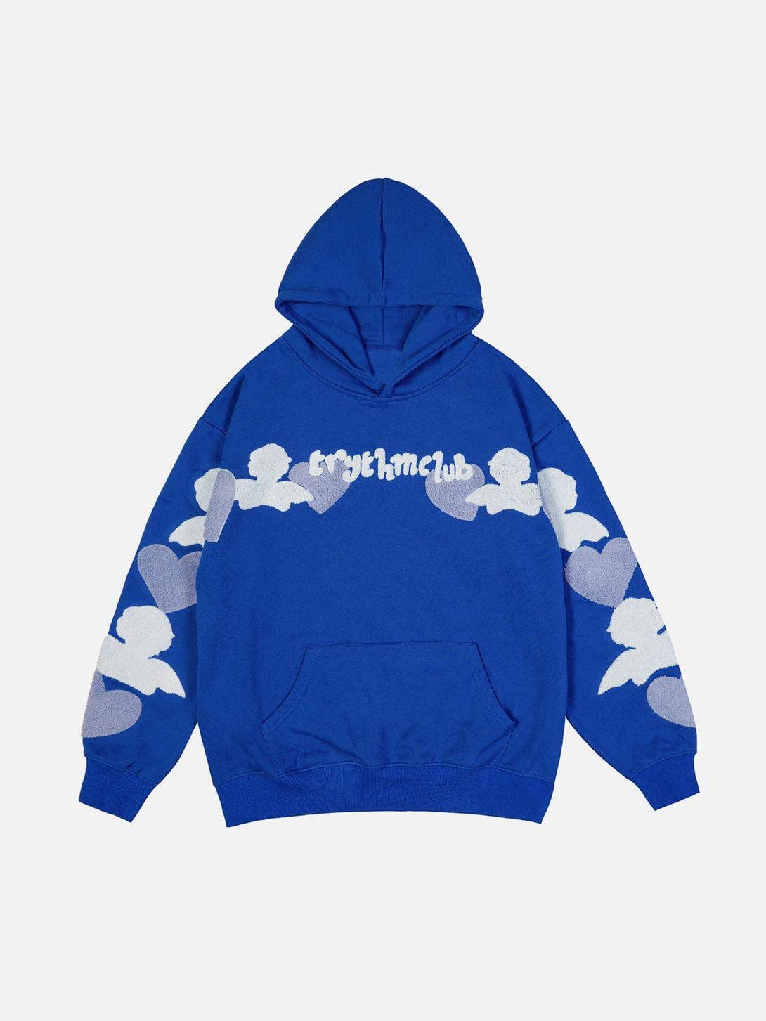 Helmiss - Flocked Heart Hoodie- Streetwear Fashion - helmiss.com