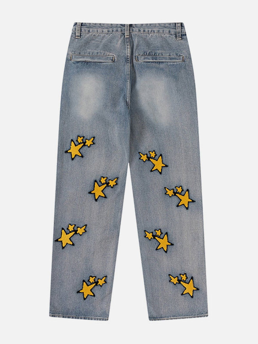 Helmiss - Flocked Star Jeans- Streetwear Fashion - helmiss.com