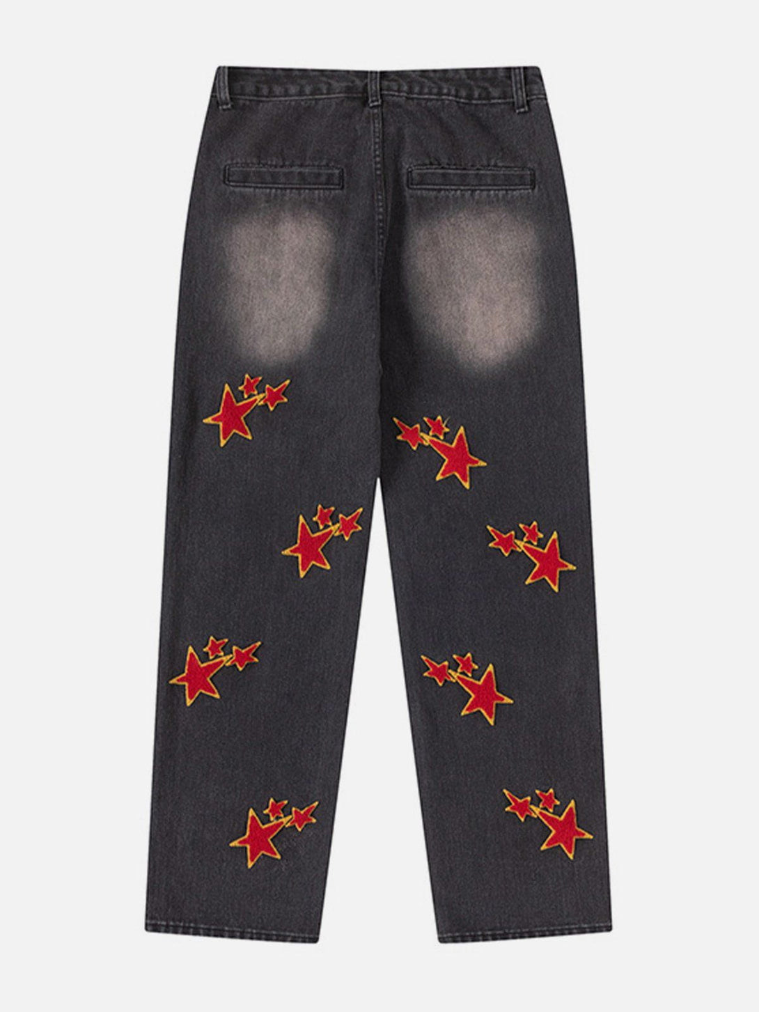 Helmiss - Flocked Star Jeans- Streetwear Fashion - helmiss.com