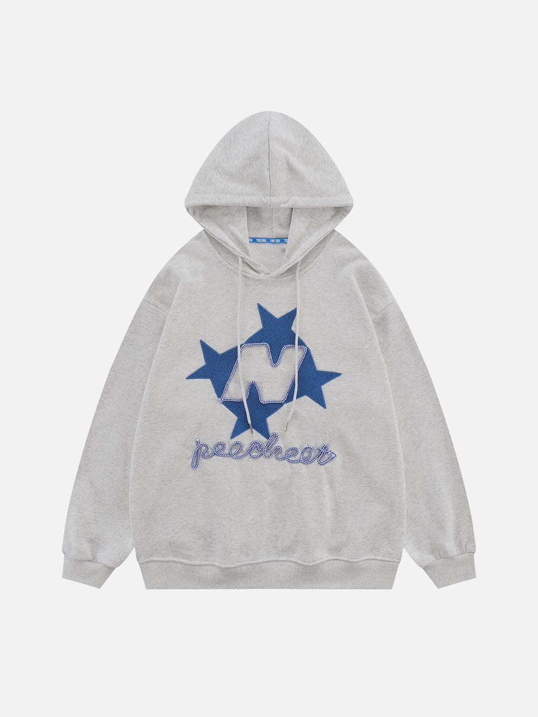 Helmiss - Flocked Stars Print Hoodie- Streetwear Fashion - helmiss.com