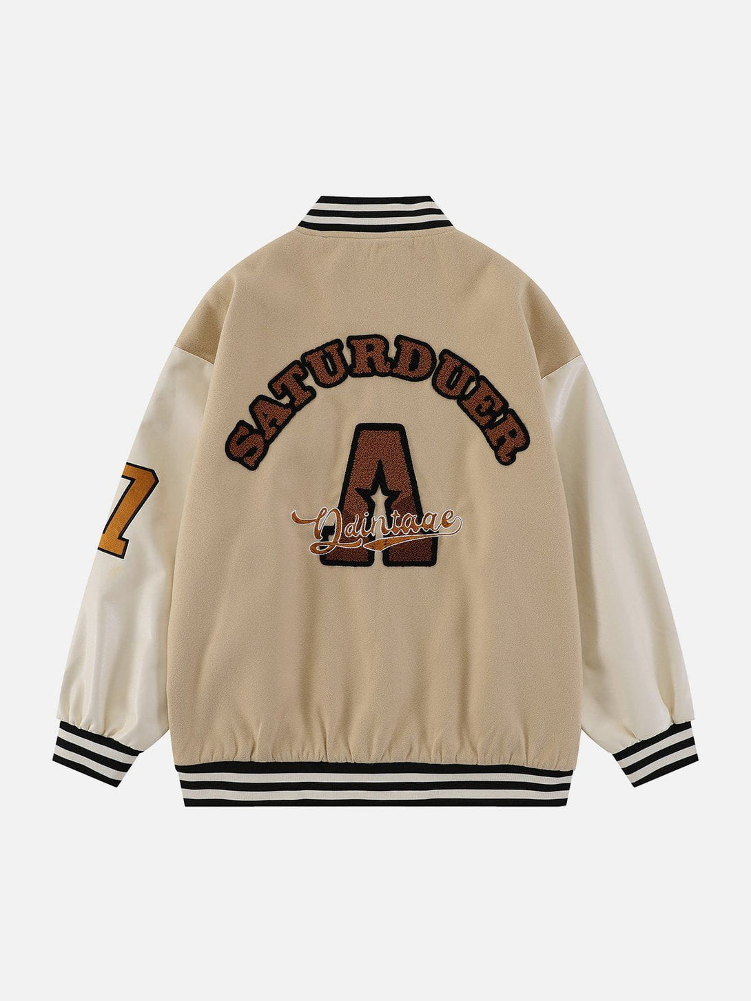 Helmiss - Flocking Letters A Varsity Jacket- Streetwear Fashion - helmiss.com