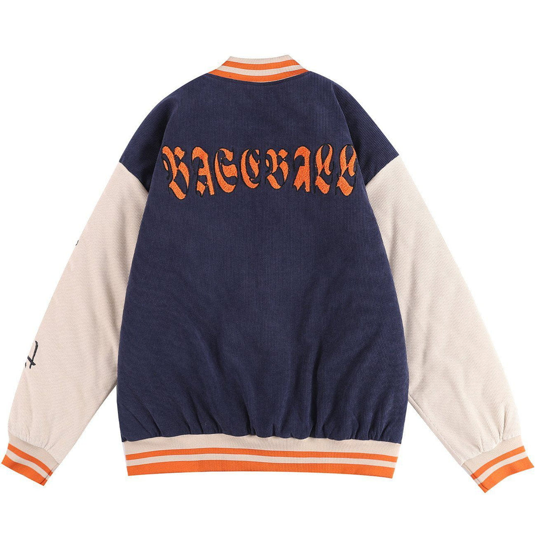 Helmiss - Flocking Letters Corduroy Winter Coat- Streetwear Fashion - helmiss.com