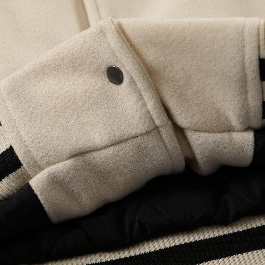 Helmiss - Flocking Letters Patchwork Winter Coat- Streetwear Fashion - helmiss.com