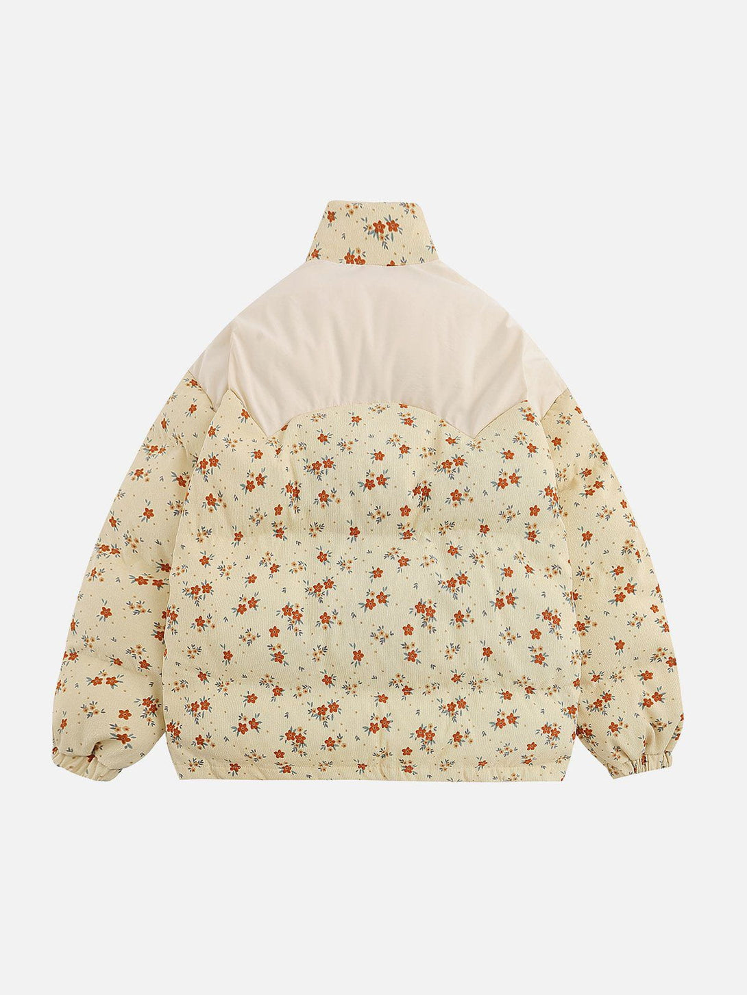 Helmiss - Floral Print Patchwork Winter Coat- Streetwear Fashion - helmiss.com