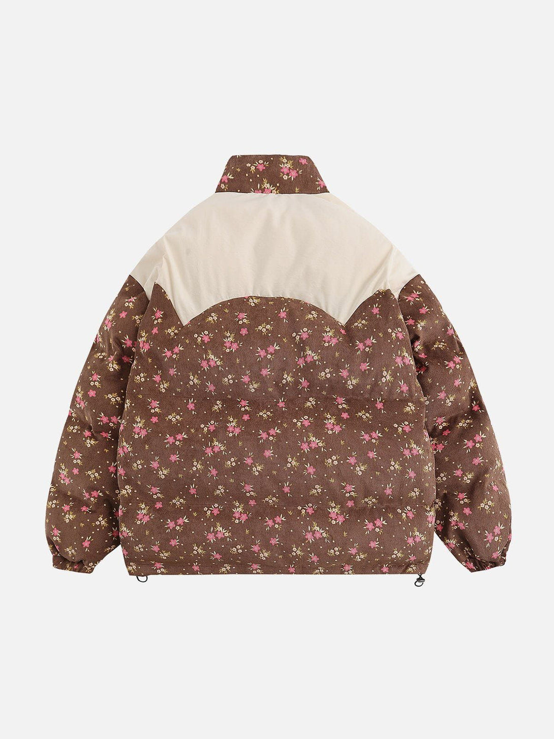 Helmiss - Floral Print Patchwork Winter Coat- Streetwear Fashion - helmiss.com