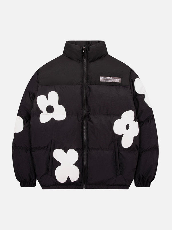 Helmiss - Flower Patchwork Winter Coat- Streetwear Fashion - helmiss.com