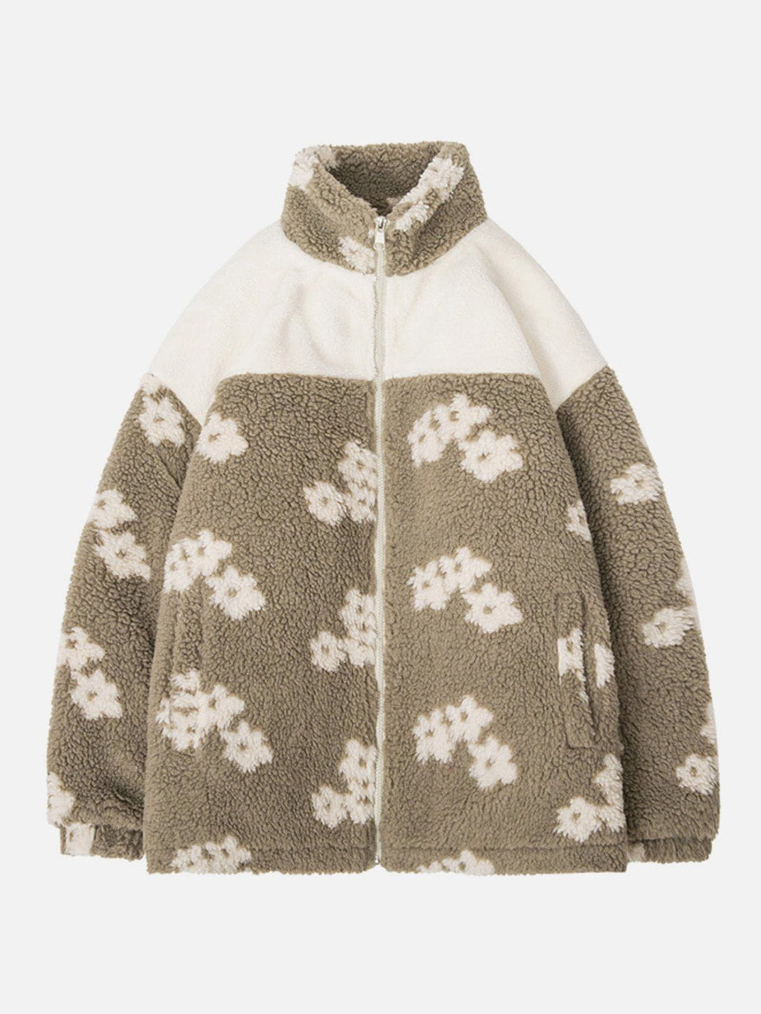 Helmiss - Flowers Sherpa Coat- Streetwear Fashion - helmiss.com